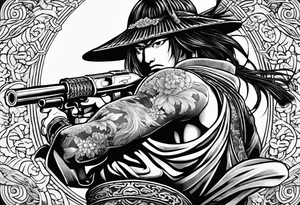 Kuniyoshi: Warrior Inaue Daikuro Masatada with Hand Cannon tattoo idea