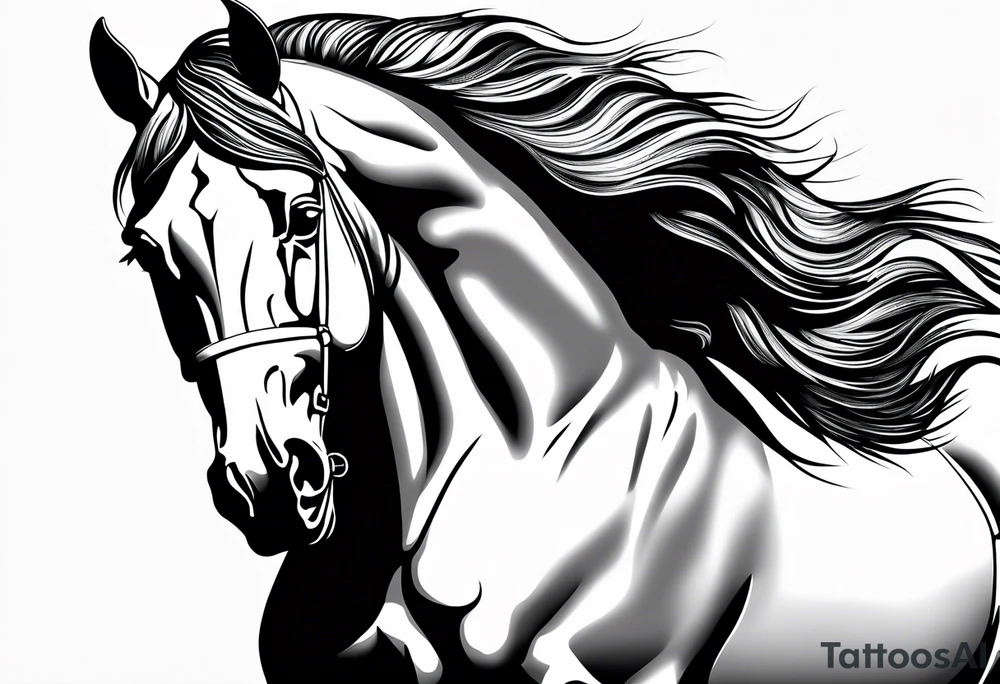 Horse portrait no shading tattoo idea