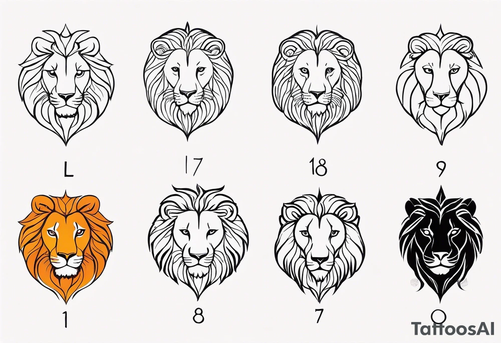 A tattoo in delicate style, so gentle. The symbol zodiac sign, Leo. The sketch should include fire, something delicate like that, and the numbers 7 and 8. Without a lion. tattoo idea