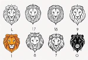 A tattoo in delicate style, so gentle. The symbol zodiac sign, Leo. The sketch should include fire, something delicate like that, and the numbers 7 and 8. Without a lion. tattoo idea