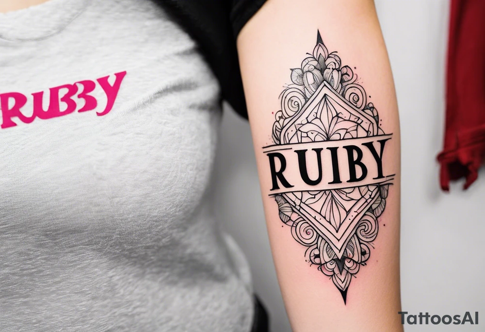 Generate a girly tattoo with the name of: Ruby tattoo idea