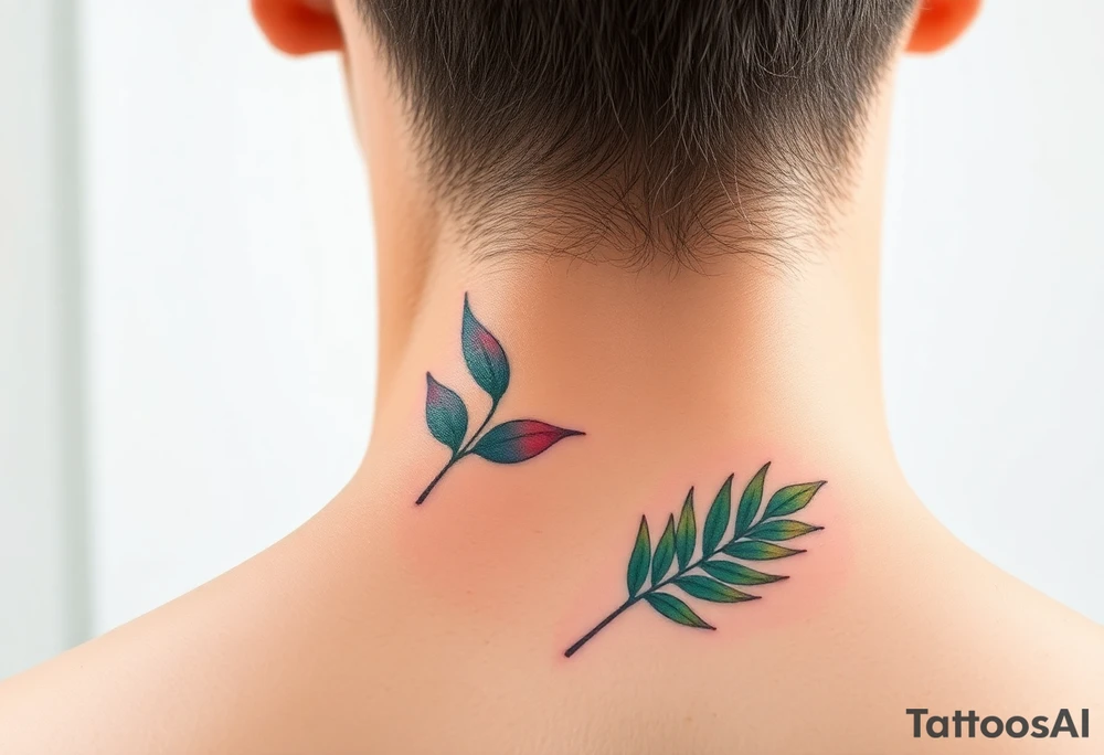 palm leaves neck tattoo tattoo idea