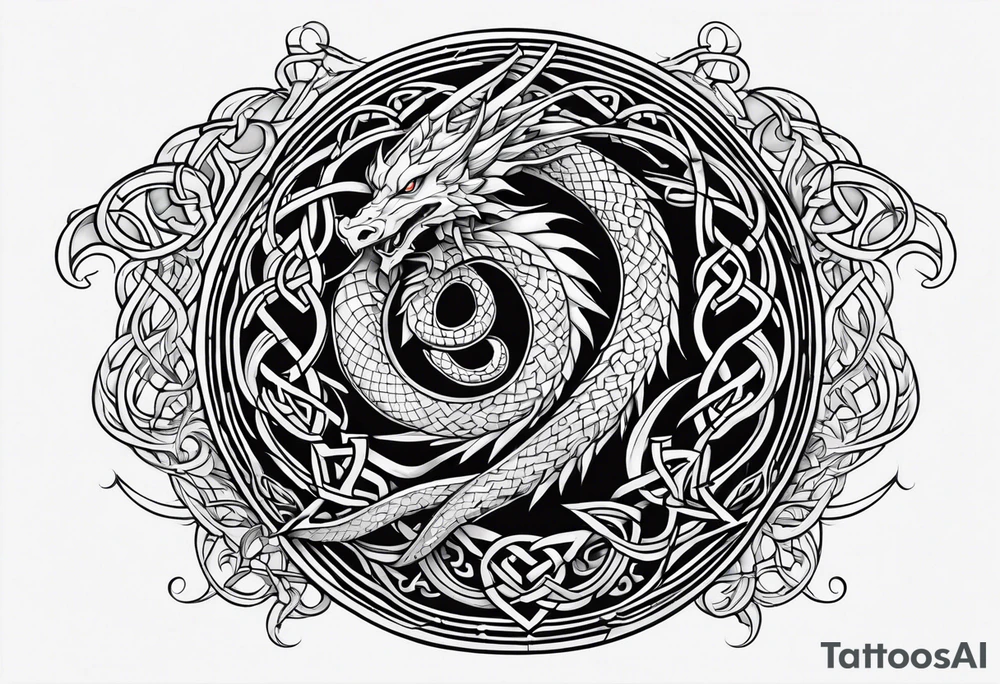 celtic mythology dragon tattoo idea