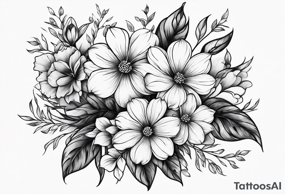 flowers tree tattoo idea