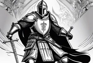Teutonic knight in battle tattoo idea