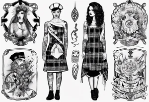 sailo'r manequinn with a girl's scottish dress tattoo idea