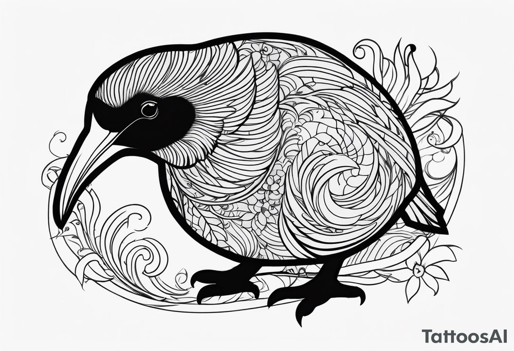 Kiwi bird from New Zealand. Doing something cool tattoo idea