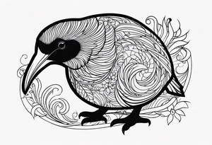 Kiwi bird from New Zealand. Doing something cool tattoo idea