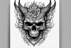 Dragon skull mexican tattoo idea