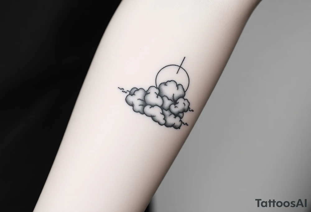 clouds with lighting tattoo idea