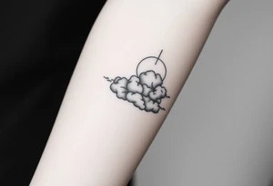 clouds with lighting tattoo idea