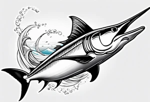 Fishing blue marlin tattoo idea