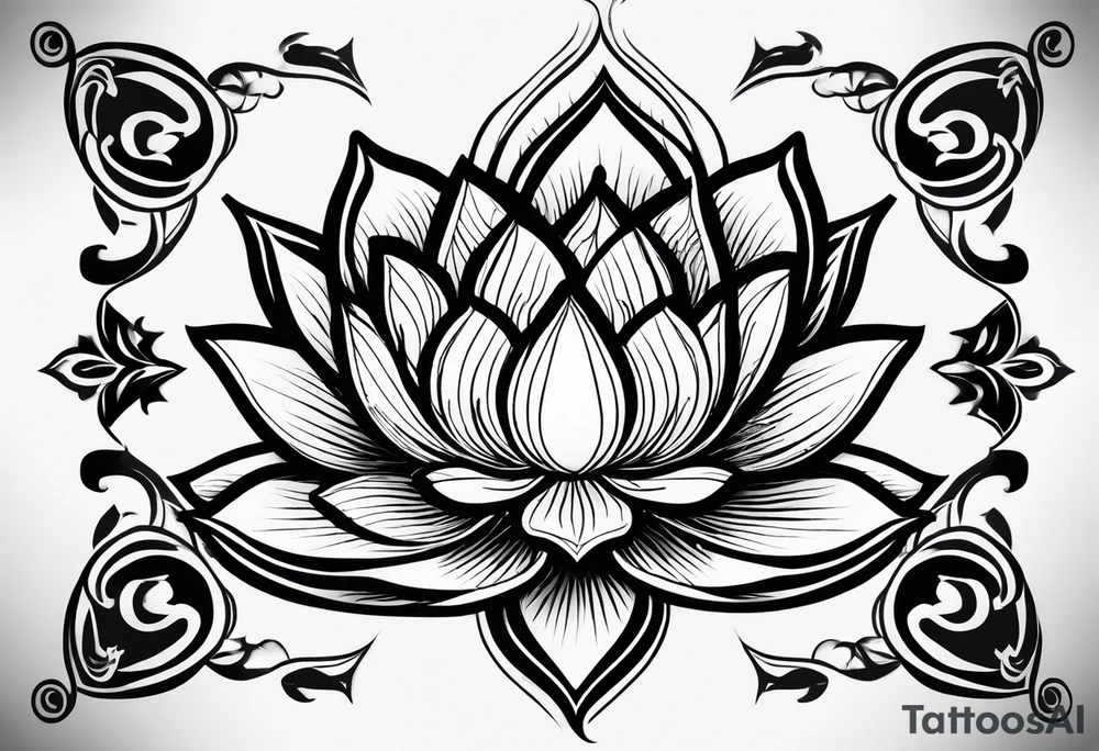 Lotus flower surrounded by a mandala tattoo idea