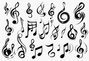 music note negative tattoo idea