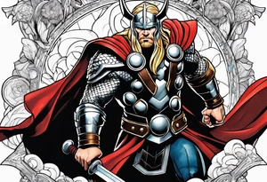 The Mighty Thor from current Marvel comics tattoo idea