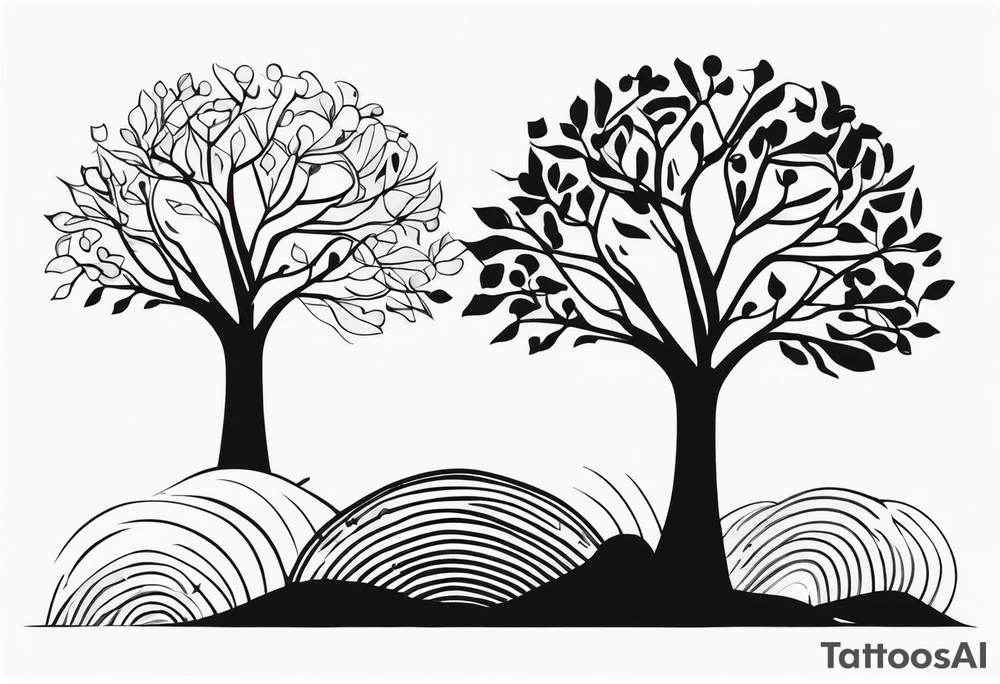 Abstract tree silhouette tattoo idea
