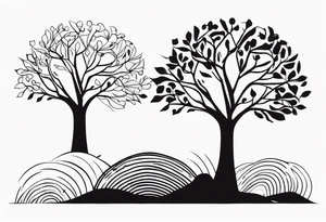 Abstract tree silhouette tattoo idea