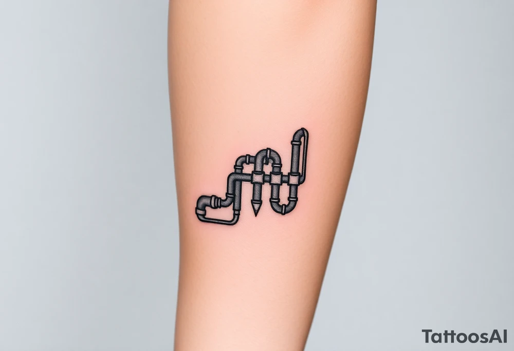 wide System of pipes that transitions and transforms at the end into thick, widespread 
veins of forearm tattoo idea