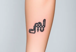 wide System of pipes that transitions and transforms at the end into thick, widespread 
veins of forearm tattoo idea