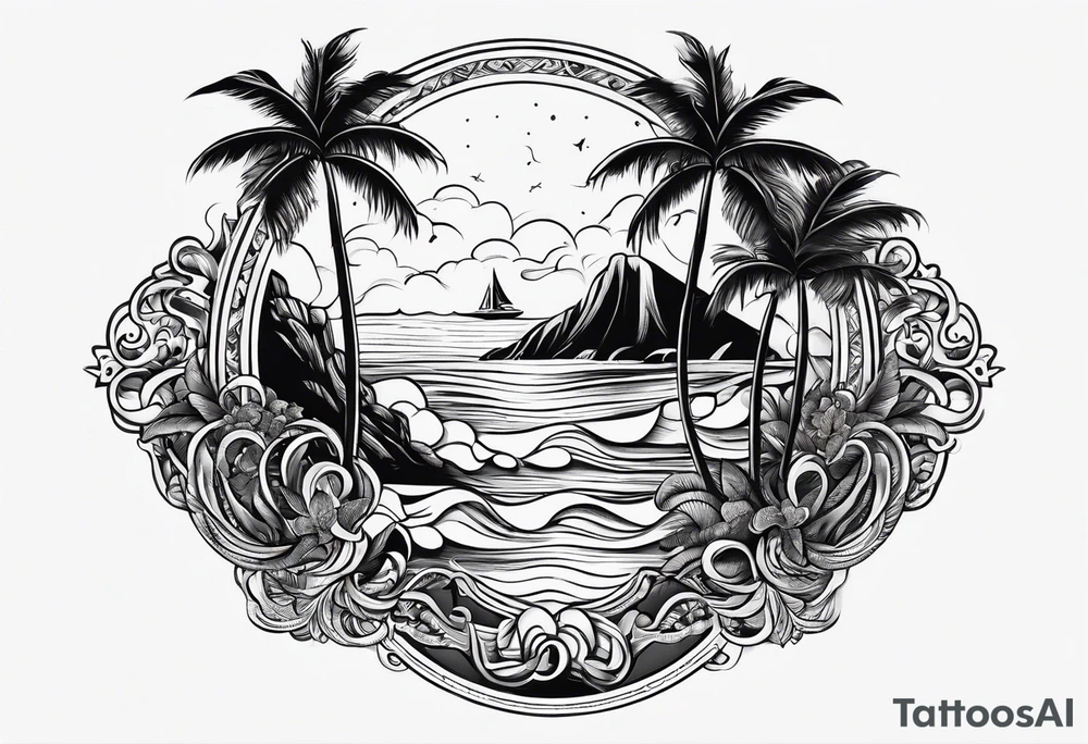 California Beach Mural tattoo idea