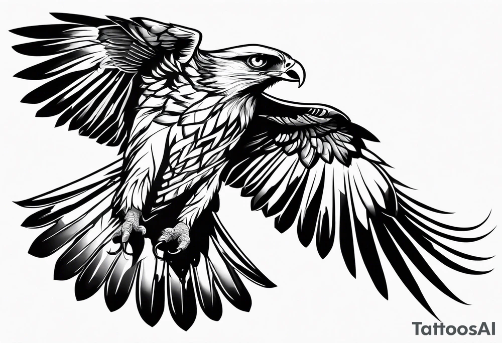 Hawk from the side tattoo idea