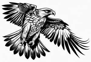 Hawk from the side tattoo idea