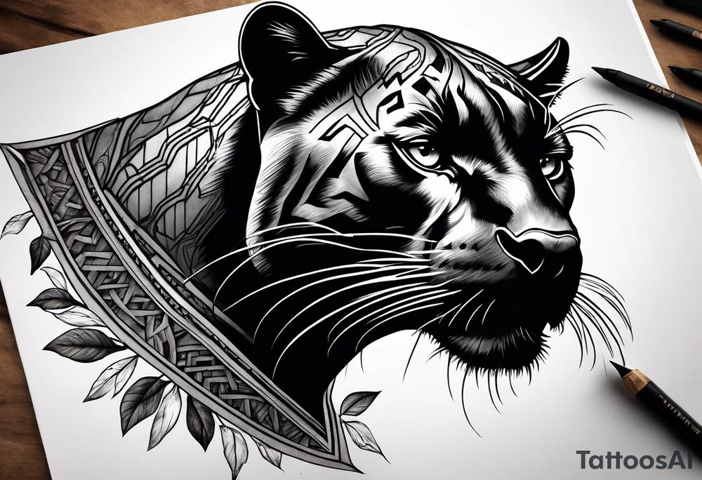 Black Panther hunting tattoo idea