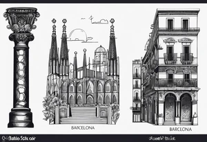 Mix two cities: Barcelona in Spain and Naples in italy.the tattoo should be black and white and small tattoo idea
