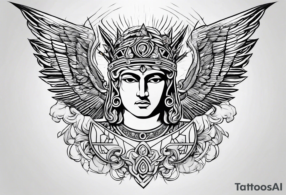 Masculine Greek mythology lighting bolts tattoo idea