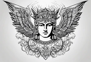 Masculine Greek mythology lighting bolts tattoo idea