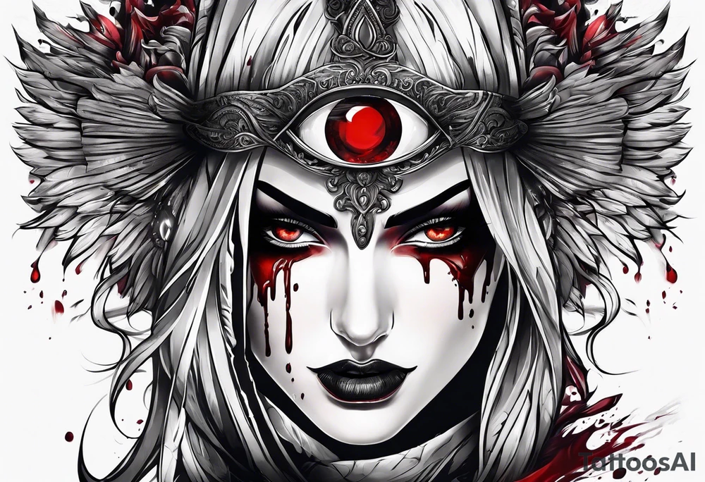 Alucards bleeding eye tattoo idea