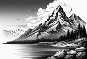 Mountain, beach, ocean tattoo idea