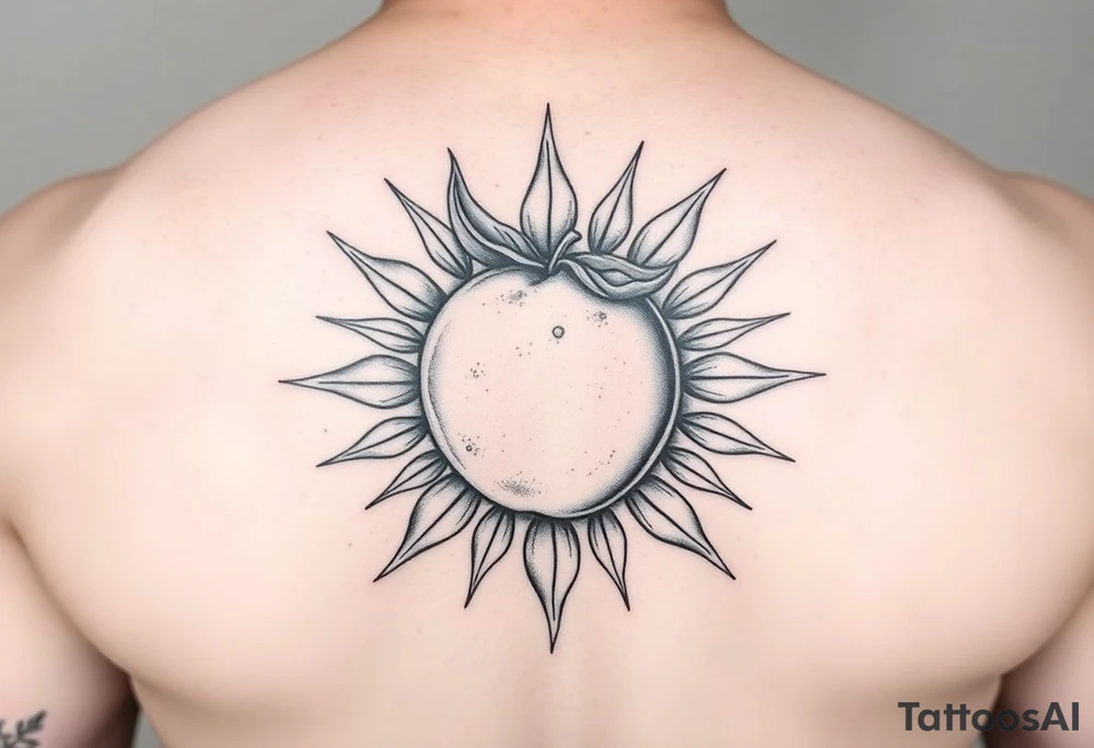 lemon incorporated in a sun tattoo idea