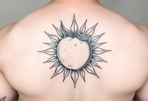 lemon incorporated in a sun tattoo idea