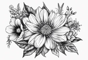 California native wild flowers tattoo idea
