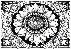 Animal print with sunflowers tattoo idea