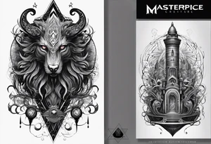 Long tattoo for forearm. Lovecraftian creature, with technological elements. tattoo idea