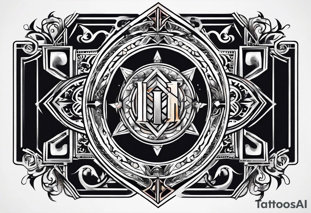 free masonry symbol , rectangle tattoo idea