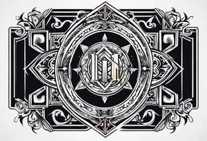 free masonry symbol , rectangle tattoo idea