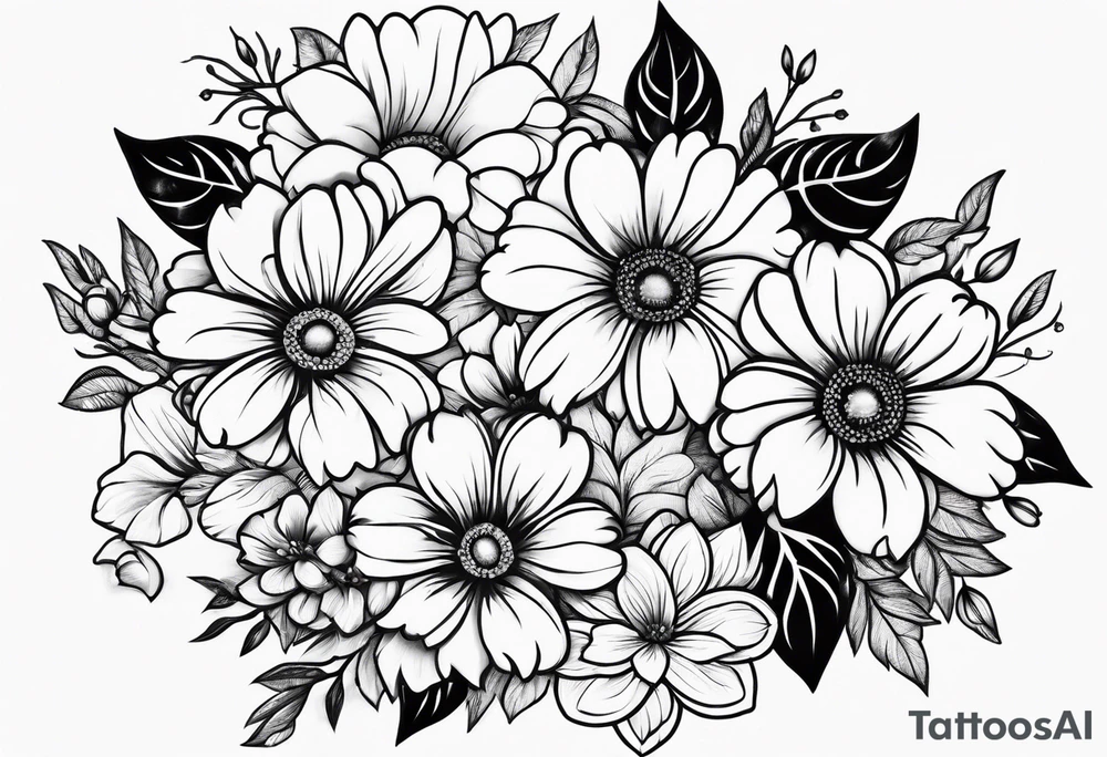 Paw print made with flowers tattoo idea