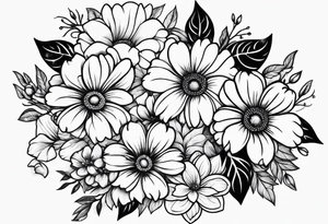 Paw print made with flowers tattoo idea