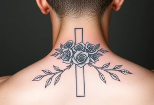 Roses crown of thorns on cross
G>high lows tattoo idea
