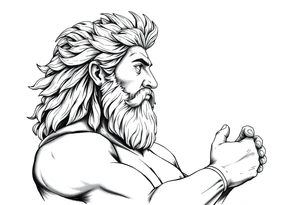 GREEK GOD LOOKING OVER HIS EMPIRE tattoo idea