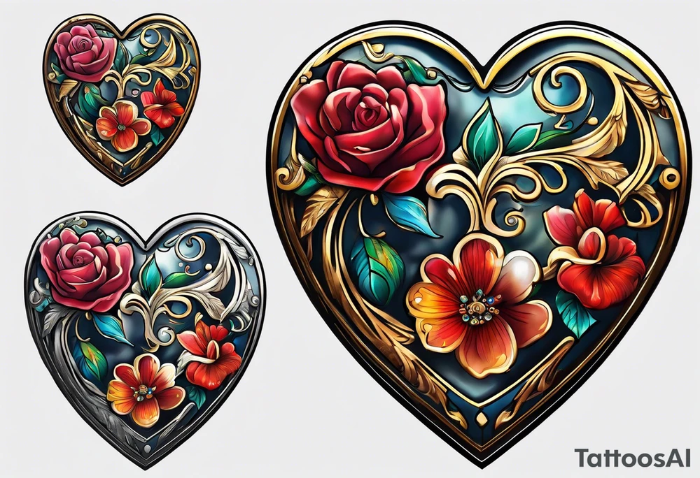 heart locket jewelry tattoo idea