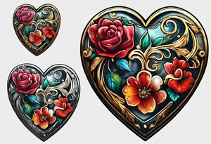 heart locket jewelry tattoo idea