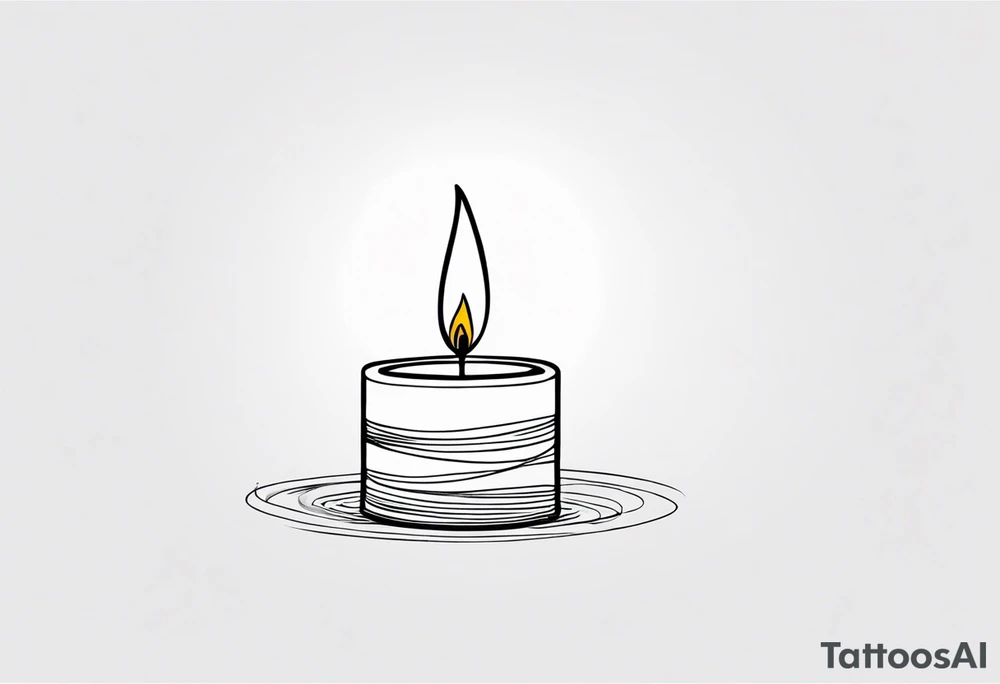 dainty candle tattoo idea