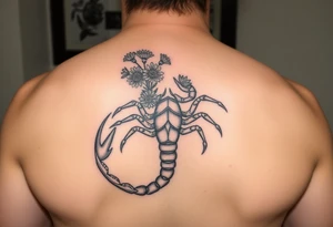 A scorpion with carnations tattoo idea