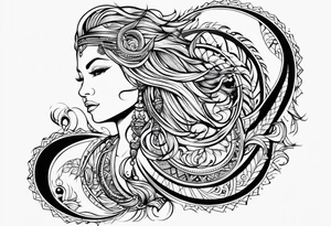 Aquarius tattoo in a tribal design tattoo idea