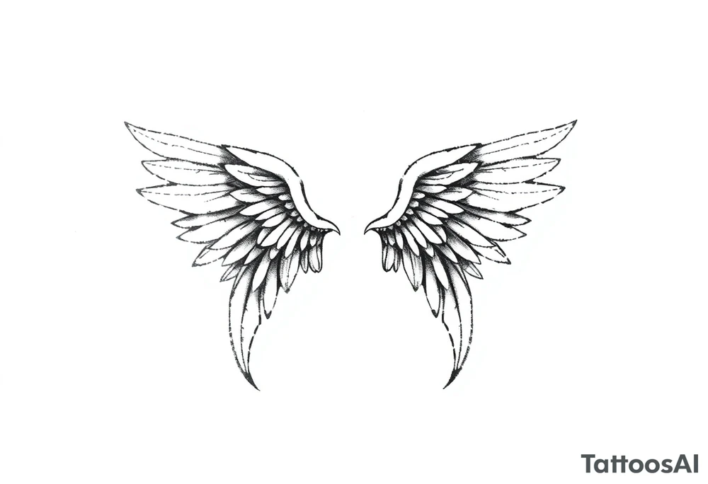 Angel wings memorial tattoo idea