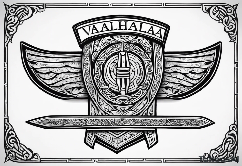 Viking sword Valhalla sheild tattoo idea